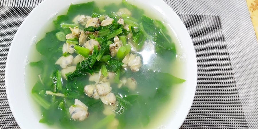 Canh Nghêu Nấu Rau Cải